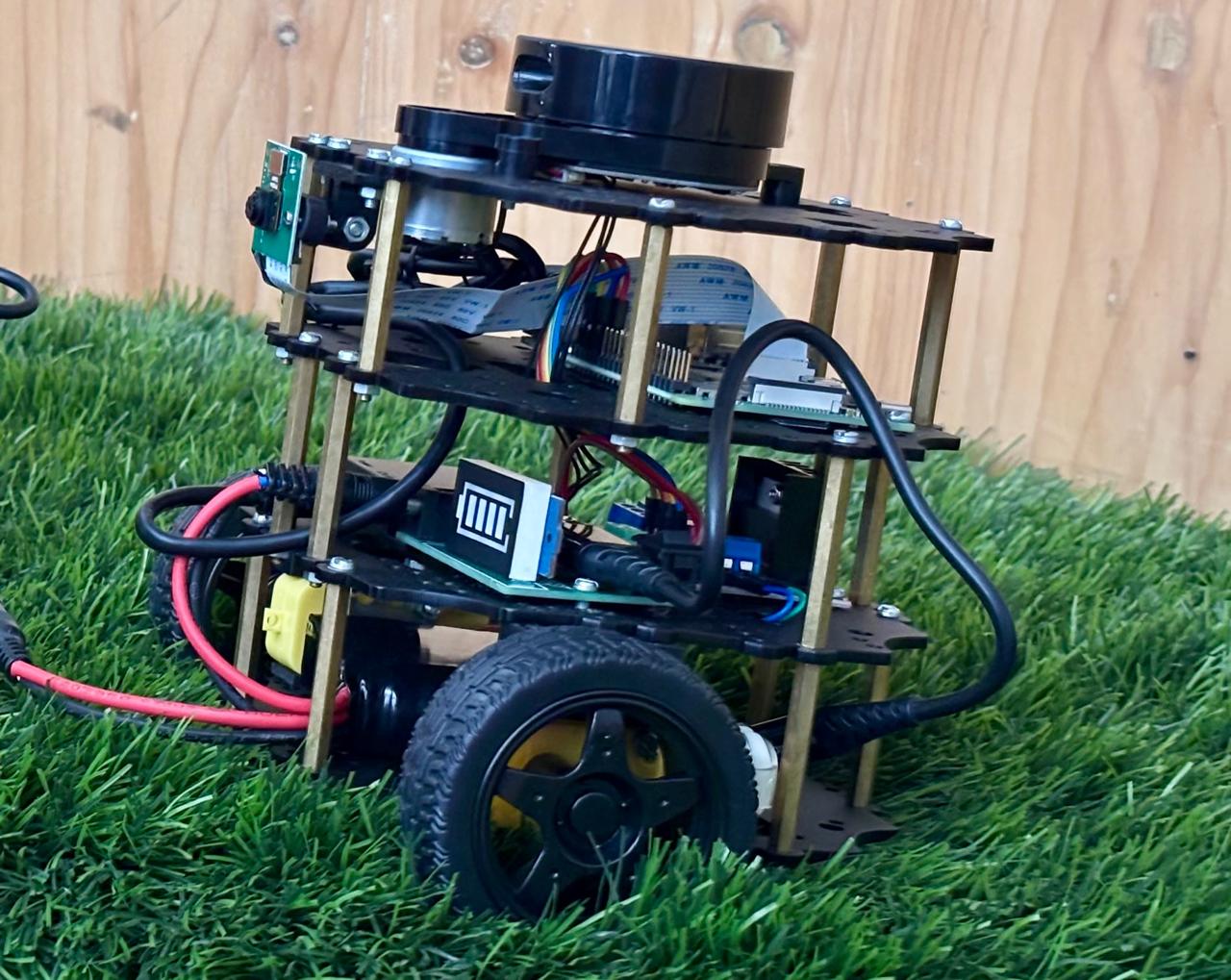 TortoiseBot Pro Max sensor stack, alternate view
